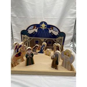Melissa and Doug Wooden Christmas Nativity Set